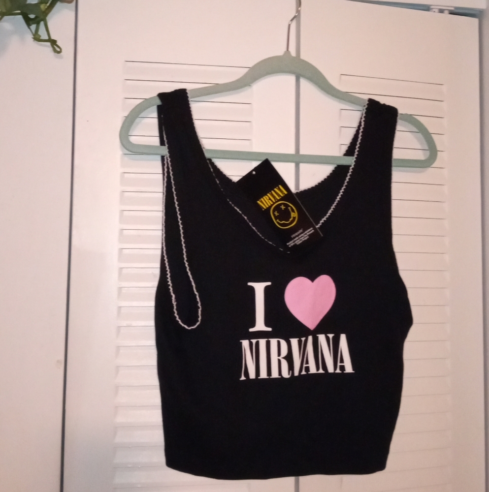 Black 'I Love Nirvana' Tank Top